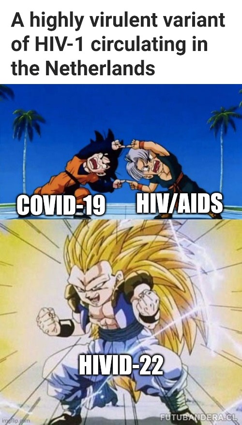 OH NOOO | HIV/AIDS; COVID-19; HIVID-22 | image tagged in dbz fusion,coronavirus,covid-19,aids,holland,memes | made w/ Imgflip meme maker