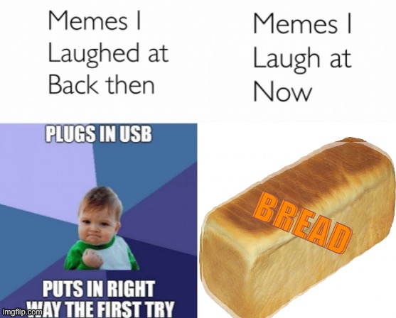 Bread | BREAD | image tagged in memes i laughed at then vs memes i laugh at now | made w/ Imgflip meme maker