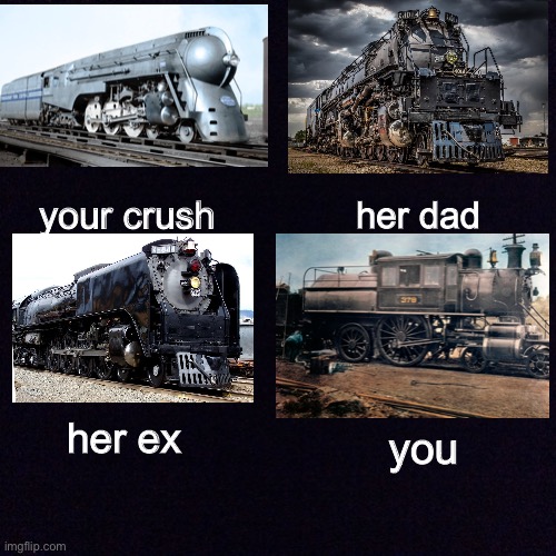 Black screen  | her dad; your crush; her ex; you | made w/ Imgflip meme maker