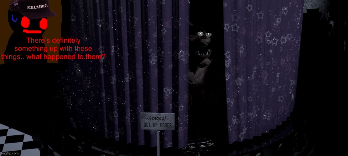 Somebody explain the fnaf lore to funni man | There’s definitely something up with these things.. what happened to them? | made w/ Imgflip meme maker