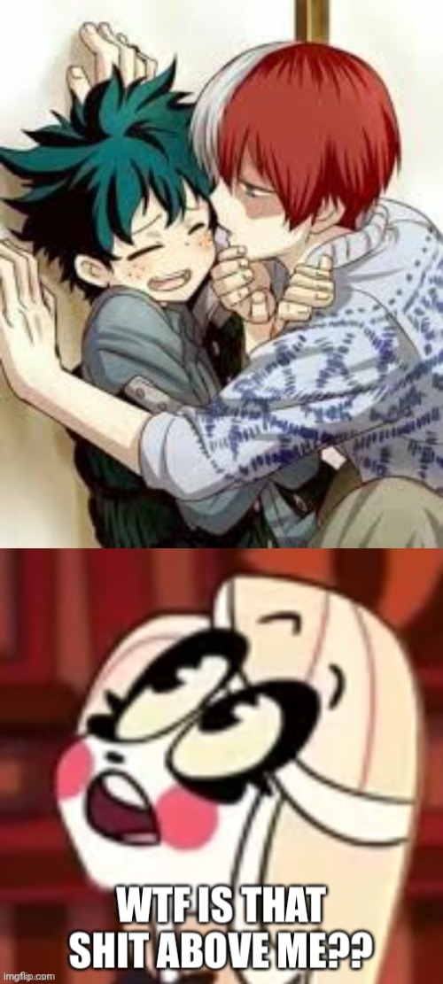 Tododeku is a crime | image tagged in tododeku,what s that above me | made w/ Imgflip meme maker