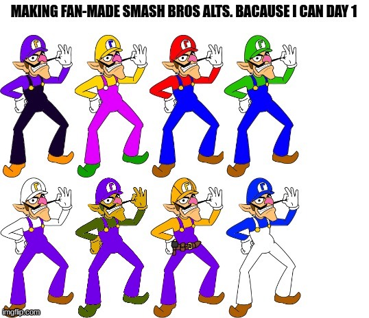 image tagged in blank white template,waluigi,mario,wario,luigi,super smash bros | made w/ Imgflip meme maker