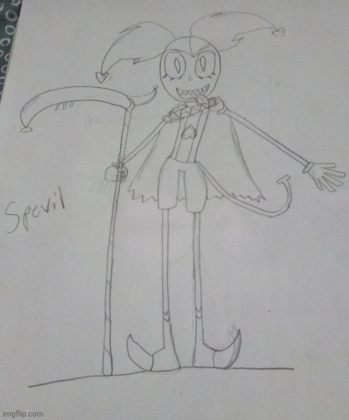 A drawing based off that one image I found. | image tagged in spevil,jevil,spinel,steven universe,deltarune | made w/ Imgflip meme maker