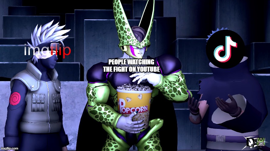 PEOPLE WATCHING THE FIGHT ON YOUTUBE | image tagged in the cell games,totally not a tfs joke,why are you gae,why are we still here,made u look | made w/ Imgflip meme maker