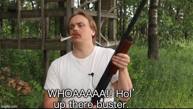 Hol up there buster | image tagged in hol up there buster | made w/ Imgflip meme maker