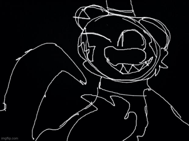 molten feddy | image tagged in black background | made w/ Imgflip meme maker
