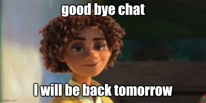 this b o y - | good bye chat; I will be back tomorrow | image tagged in this b o y - | made w/ Imgflip meme maker