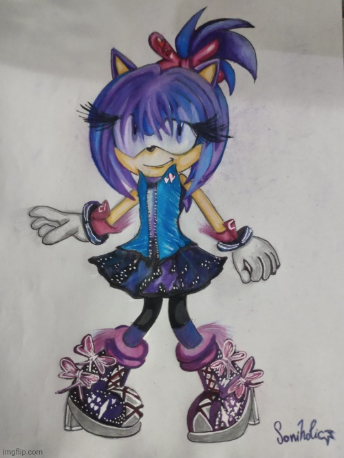I made my own Sonic OC!!!! :D | image tagged in sonic,drawing,oc | made w/ Imgflip meme maker