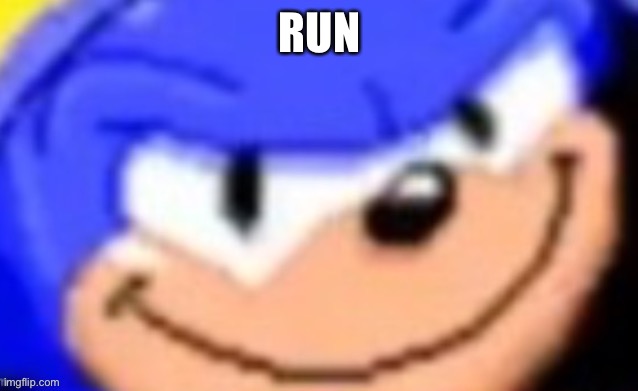 Sonic smile | RUN | image tagged in sonic smile | made w/ Imgflip meme maker