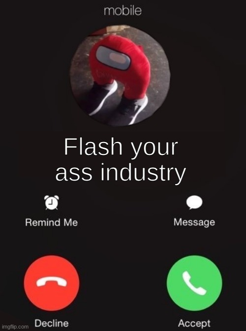 Flash your ass industry | image tagged in flash your ass industry | made w/ Imgflip meme maker