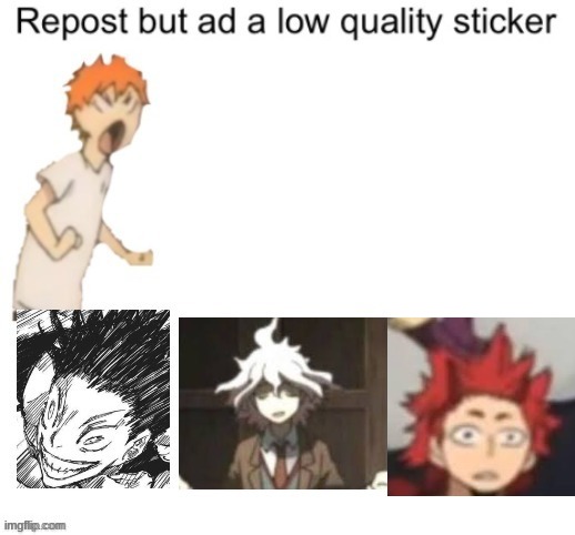 I found the perfect one | image tagged in low quality,anime,kirishima,mha | made w/ Imgflip meme maker