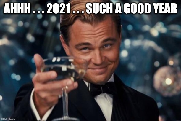 Leonardo Dicaprio Cheers Meme | AHHH . . . 2021 . . . SUCH A GOOD YEAR | image tagged in memes,leonardo dicaprio cheers | made w/ Imgflip meme maker