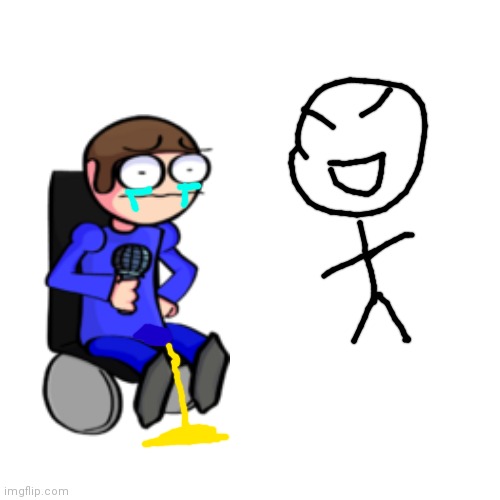 mean stickman makes dave pee himself and cry | image tagged in memes,fnf,cringe,omorashi,pee,tears | made w/ Imgflip meme maker