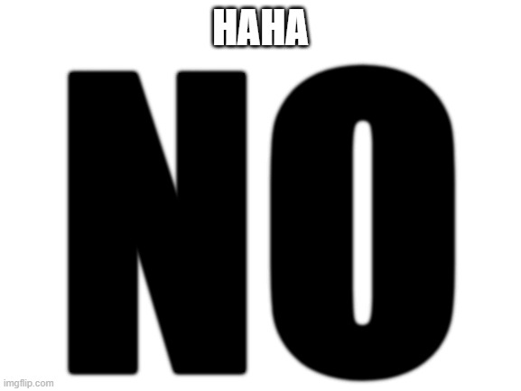 Blank White Template | HAHA NO | image tagged in blank white template | made w/ Imgflip meme maker