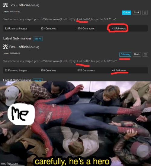 yey | image tagged in carefully hes a hero,memes,funny,not memes,not funny,msmg | made w/ Imgflip meme maker