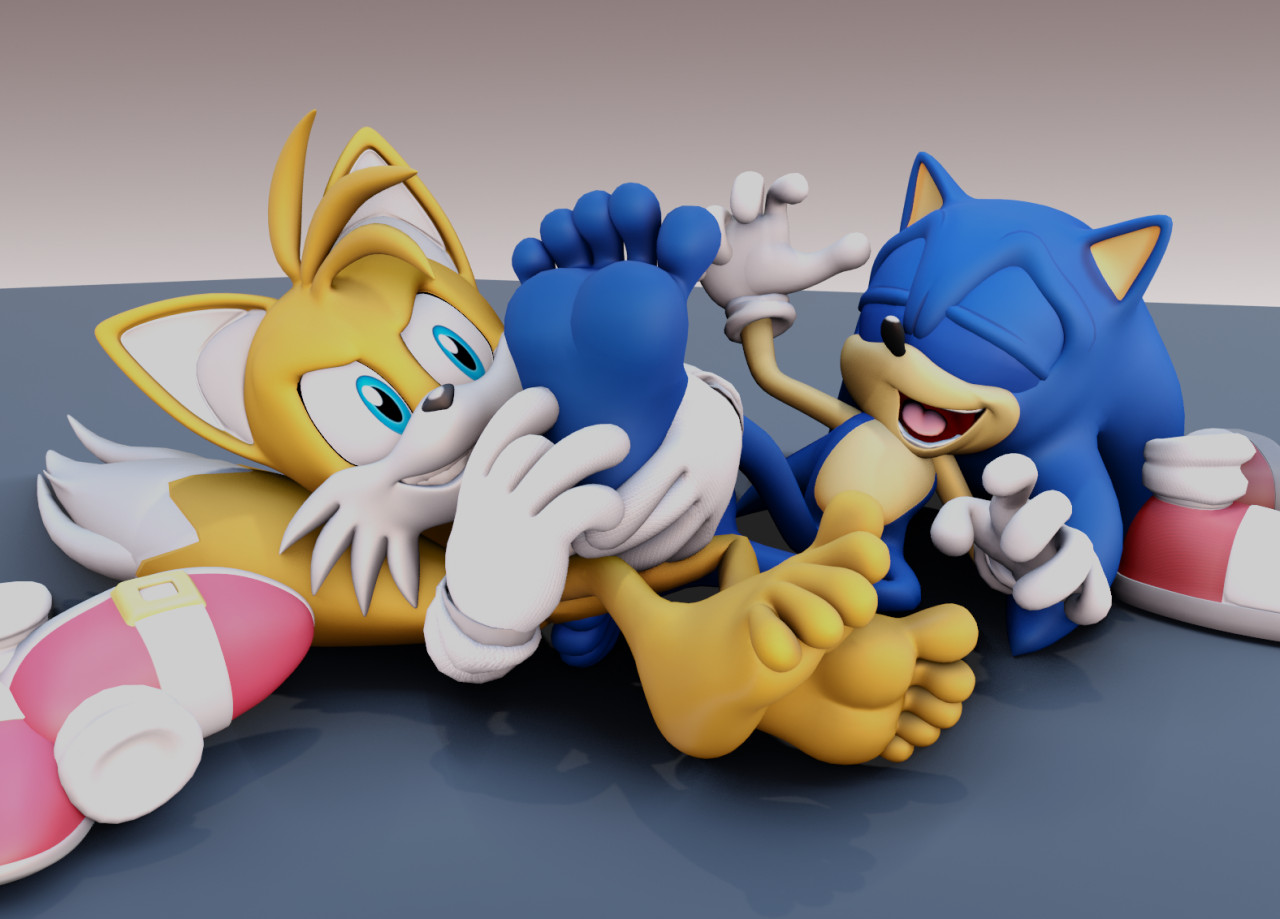 High Quality Tails Tickling Sonic Blank Meme Template