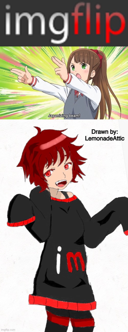 Imgflip girl |  Drawn by: LemonadeAttic | image tagged in funny,memes,drawing,anime,imgflip,japanizing beam | made w/ Imgflip meme maker
