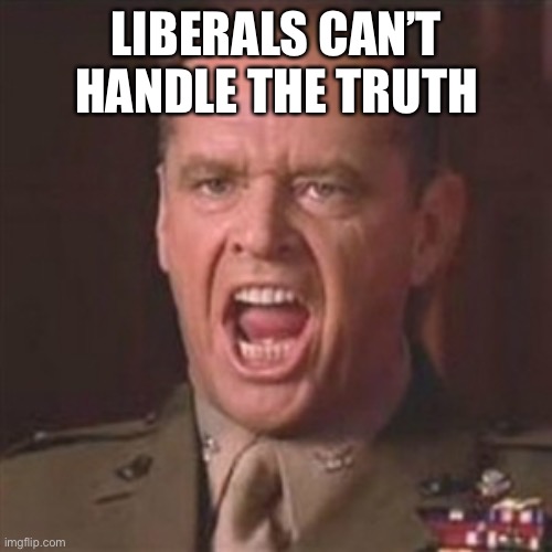 You can't handle the truth | LIBERALS CAN’T HANDLE THE TRUTH | image tagged in you can't handle the truth | made w/ Imgflip meme maker