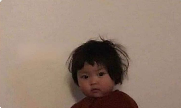 High Quality Asian Korean Chinese Japanese Girl baby hair funny Blank Meme Template