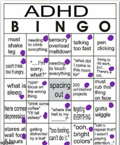 my therapist: Yeah, you will not survive 2022. (She actually said that lmao) | image tagged in adhd bingo,i have no idea what i am doing | made w/ Imgflip meme maker