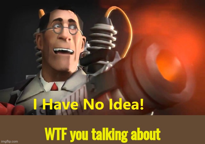 i have no idea [medic version] | WTF you talking about | image tagged in i have no idea medic version | made w/ Imgflip meme maker