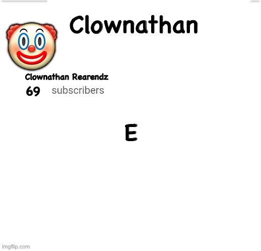 Clownathan template by Jummy | E | image tagged in clownathan template by jummy | made w/ Imgflip meme maker