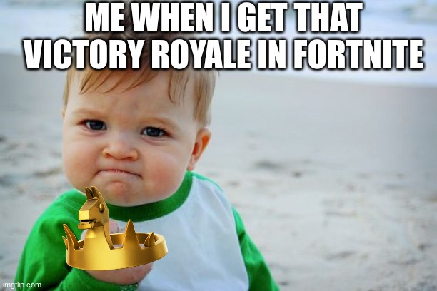 Success Kid Original Meme | ME WHEN I GET THAT VICTORY ROYALE IN FORTNITE | image tagged in memes,success kid original,fortnite memes,fortnite | made w/ Imgflip meme maker