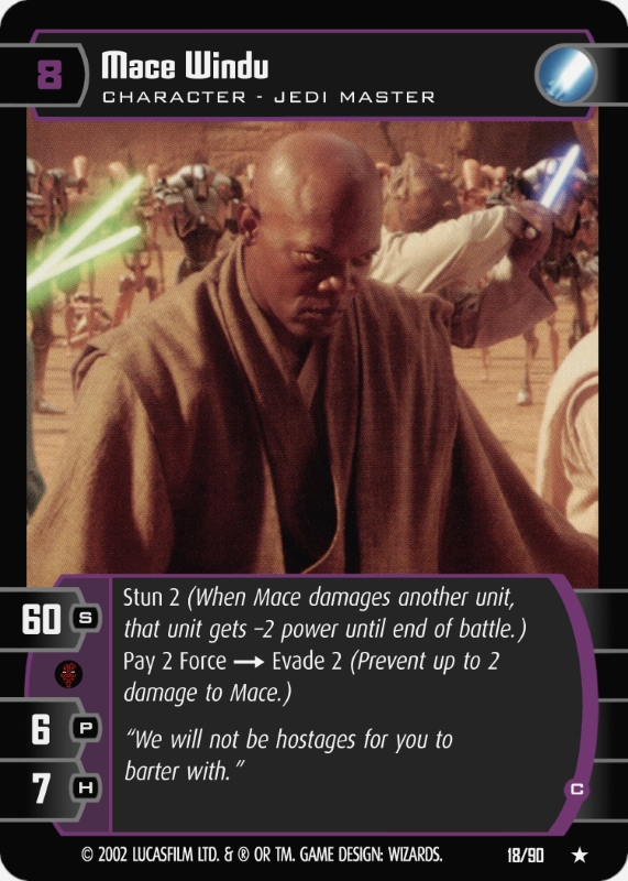 High Quality Mace Windu Jedi card Blank Meme Template