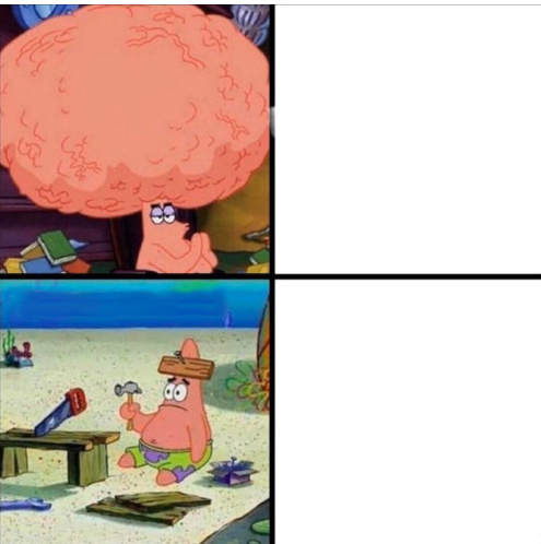 High Quality smart and dumb patrick Blank Meme Template