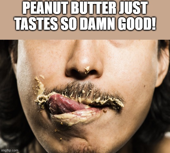 Peanut Butter Just Tastes So Damn Good | PEANUT BUTTER JUST TASTES SO DAMN GOOD! | image tagged in peanut butter,tastes,good,gross,funny,memes | made w/ Imgflip meme maker