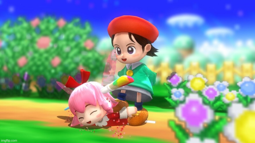 Ribbon dies LOL XD (I love to see Ribbon from Kirby being dead) | image tagged in ribbon,adeleine,kirby,3d,death,cute | made w/ Imgflip meme maker