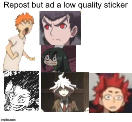 Repost But Add A Low Quality Sticker | image tagged in repost,memes | made w/ Imgflip meme maker