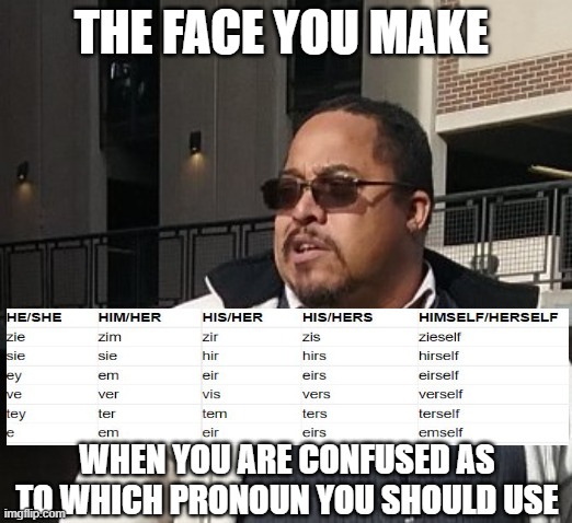 Matthew Thompson | THE FACE YOU MAKE; WHEN YOU ARE CONFUSED AS TO WHICH PRONOUN YOU SHOULD USE | image tagged in matthew thompson,pastor,confused,reynolds community college,funny,humor | made w/ Imgflip meme maker
