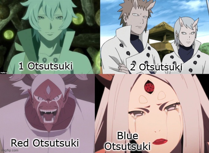 Naruto/Boruto's version of Dr. Suess | 2 Otsutsuki; 1 Otsutsuki; Blue Otsutsuki; Red Otsutsuki | image tagged in drsuess,naruto,boruto,otsutsuki,rhymes,parody | made w/ Imgflip meme maker