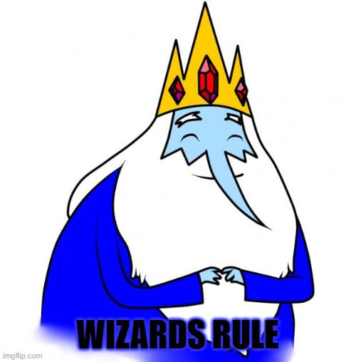 Ice king | WIZARDS RULE | image tagged in ice king | made w/ Imgflip meme maker