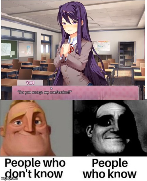 You know if you know if you now | image tagged in people who don't know / people who know meme,memes,ddlc,dank,gaming,barney will eat all of your delectable biscuits | made w/ Imgflip meme maker