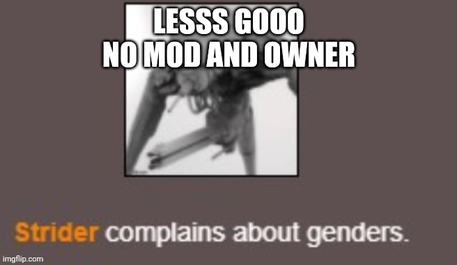 Genders | LESSS GOOO
NO MOD AND OWNER | image tagged in genders | made w/ Imgflip meme maker