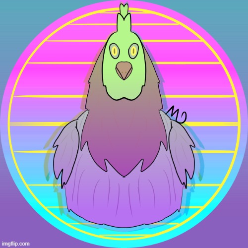 vaporwave rooster | image tagged in furry,art,drawings,chicken,rooster | made w/ Imgflip meme maker