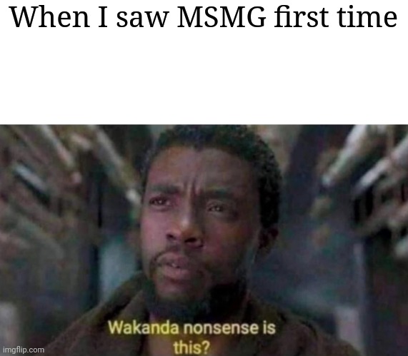 Wakanda nonsense is this | When I saw MSMG first time | image tagged in wakanda nonsense is this | made w/ Imgflip meme maker