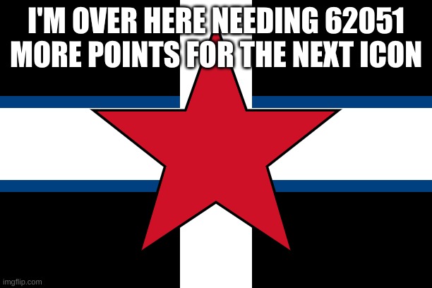 spizcher | I'M OVER HERE NEEDING 62051 MORE POINTS FOR THE NEXT ICON | image tagged in spizcher | made w/ Imgflip meme maker