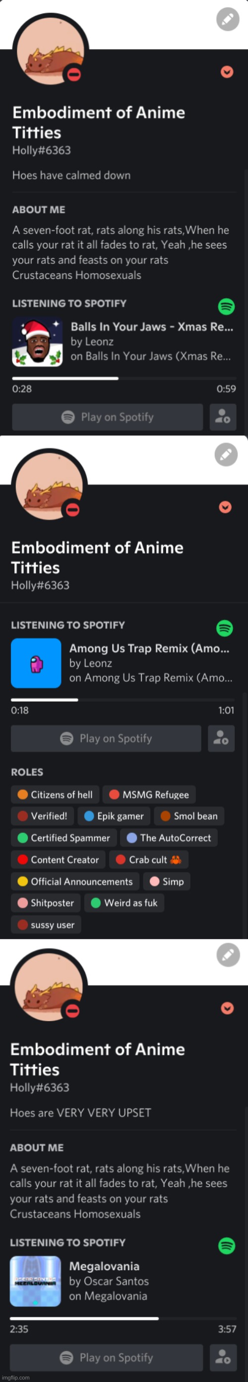 Random ass discord screenshots (Don't look at what i'm listening to | made w/ Imgflip meme maker