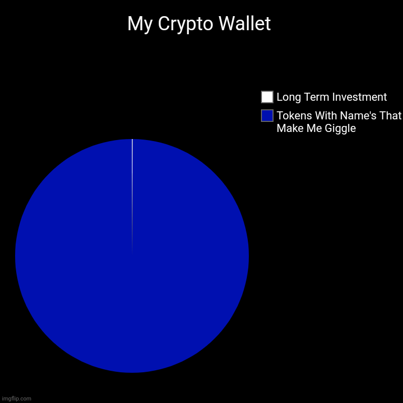 My Wallet | My Crypto Wallet | Tokens With Name's That Make Me Giggle, Long Term Investment | image tagged in charts,pie charts,crypto,cryptocurrency | made w/ Imgflip chart maker