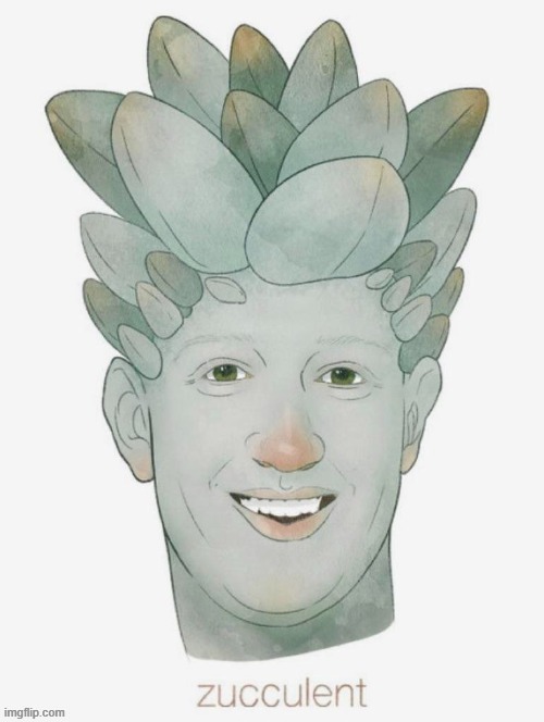 zucculent | image tagged in zucculent | made w/ Imgflip meme maker