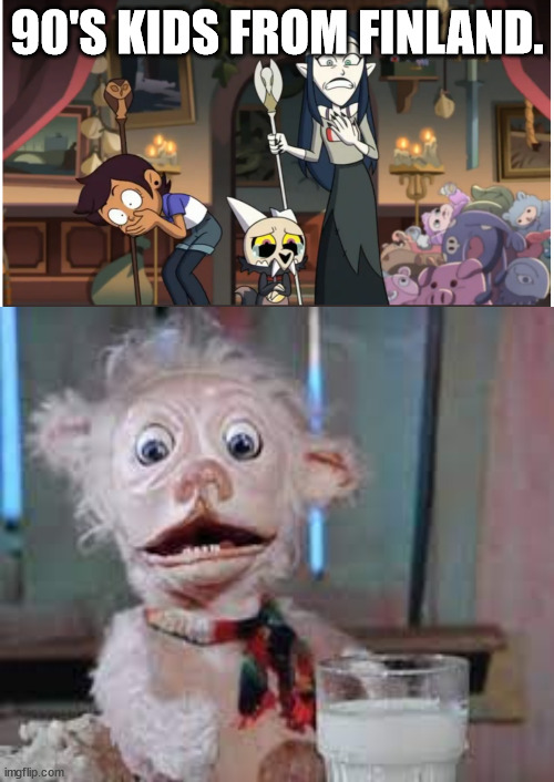 90'S KIDS FROM FINLAND. | image tagged in scared owl house gang | made w/ Imgflip meme maker