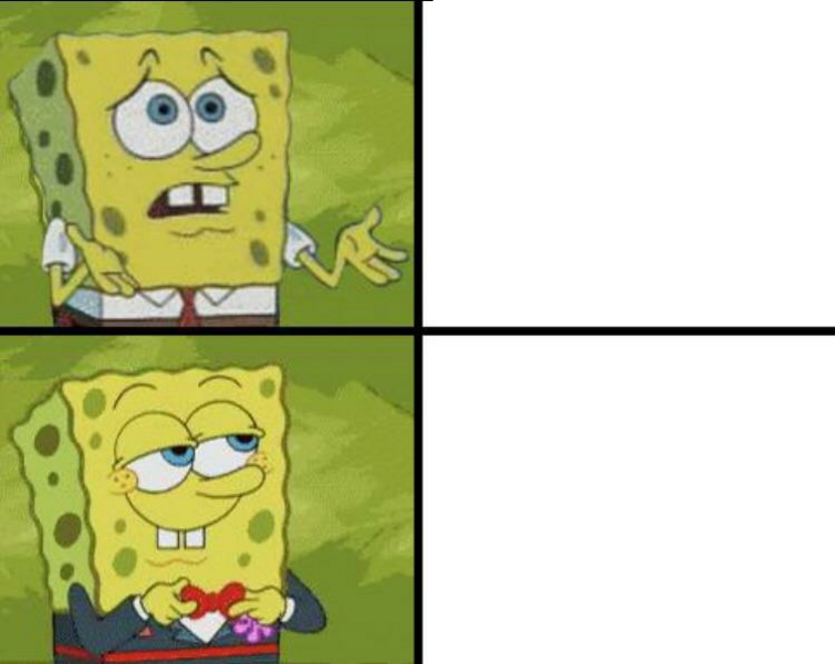 Poor and rich spongie Blank Meme Template