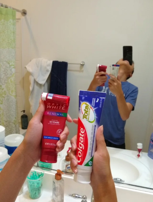 High Quality guy holding toothpaste Blank Meme Template