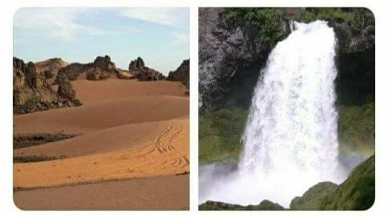 Desert Waterfall Blank Meme Template