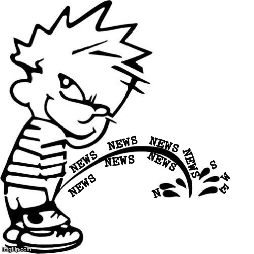 Calvin Peeing | NEWS NEWS NEWS NEWS NEWS NEWS NEWS N E W S | image tagged in calvin peeing | made w/ Imgflip meme maker