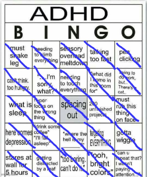 uhhhhhhh | image tagged in adhd bingo | made w/ Imgflip meme maker