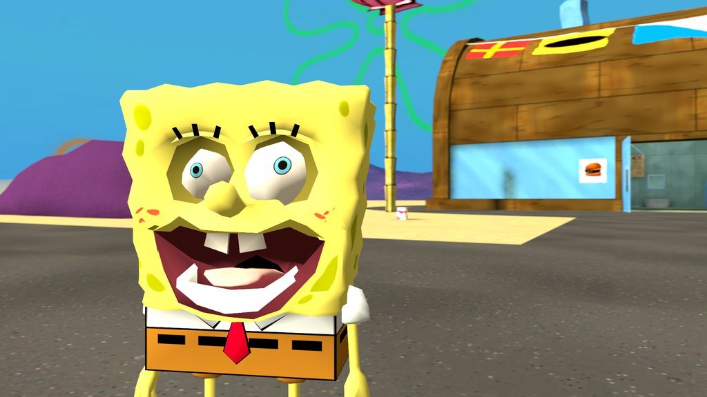 Spongebob in 2D Blank Meme Template